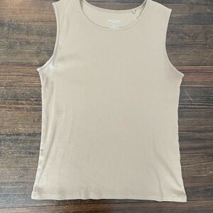 MM Lafleur Taupe Camel Color Tank Top Ribbed Pima Cotton - The Paige Tank